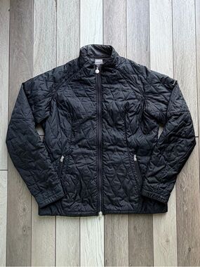 Nike Black Quilted Jacket with Logo Zipper Pull (Women’s)